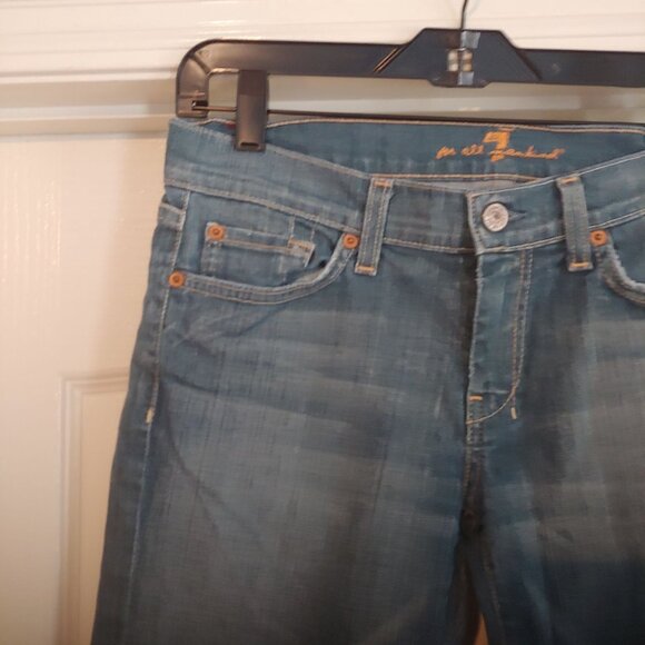 7 For all Mankind Dojo Jorts Womens Shorts Stretch Logo Denim Jean 29 Y2K - Picture 2 of 12